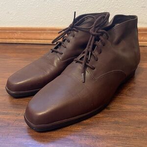 Vintage i.z. with Nike Air Rare Brown Leather Chukka Ankle Boots Brazil Women 8